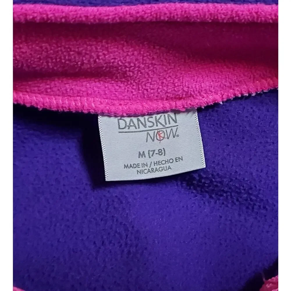 Danskin Now Girls Purple Full Zip Polyester Jacket Size M (7-8)